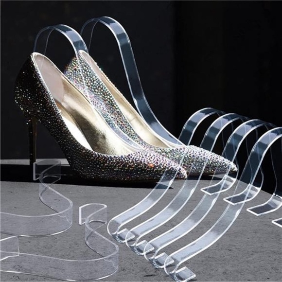 10 Pcs/5 Pairs Acrylic Clear Sandal Shoes Display Stand Inserts Holders